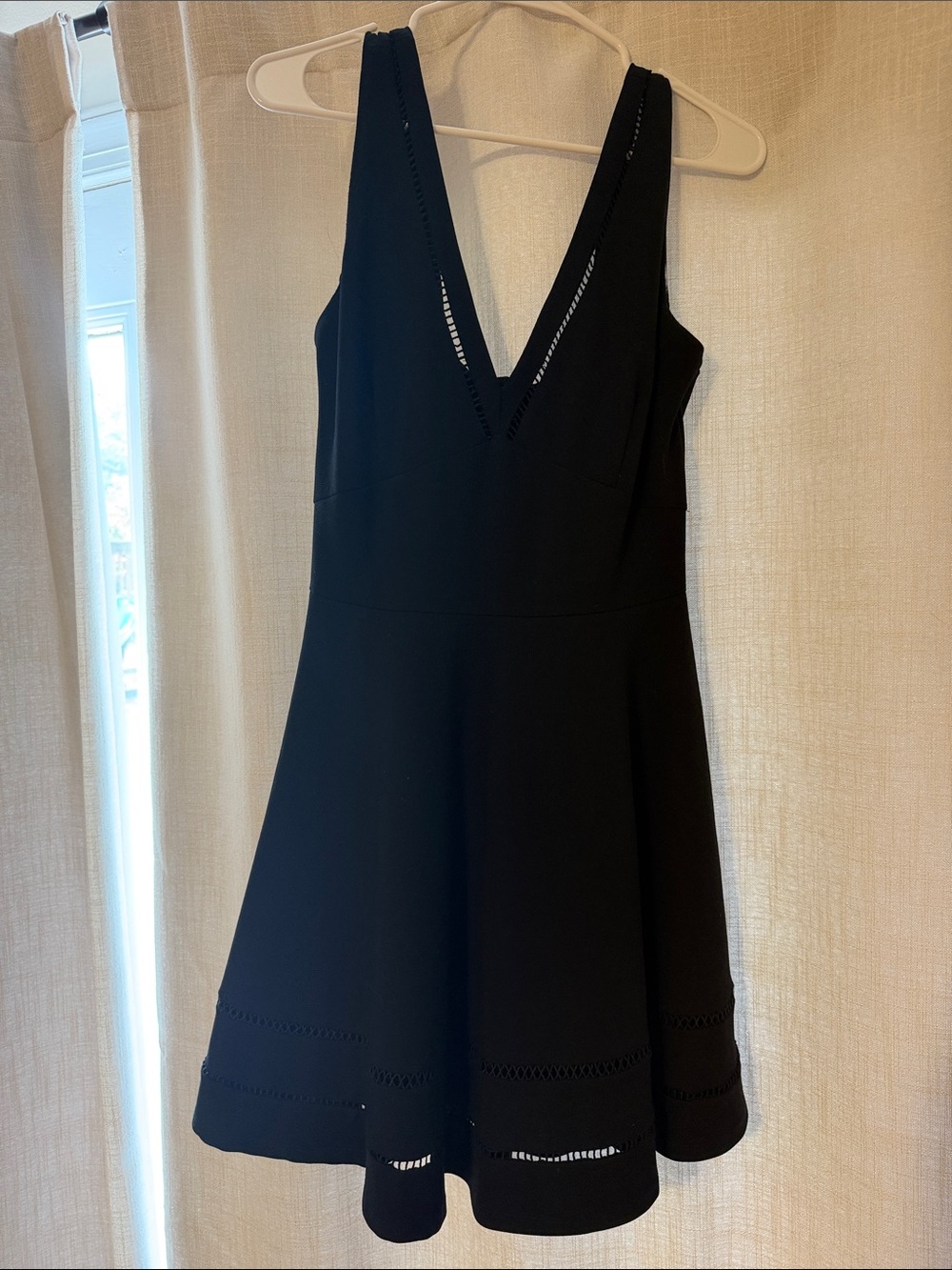 Adelyn Rae Black V-Neck Fit & Flare Mini Dress